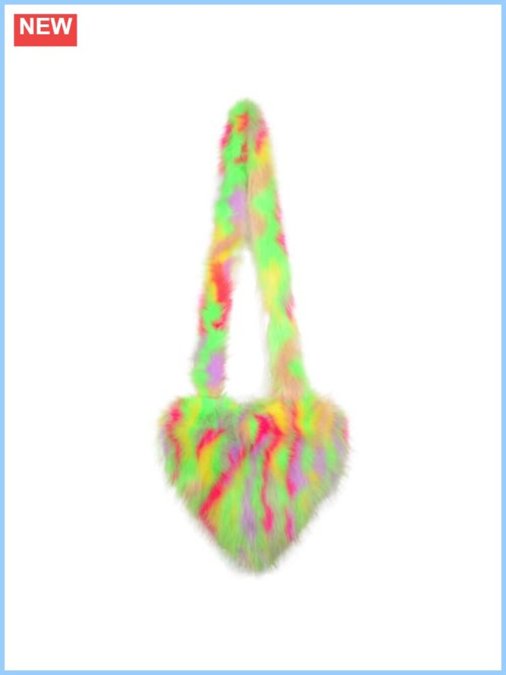 Fluffy Faux Fur Heart Shoulder Bag Soft Crossbody Tote for Women